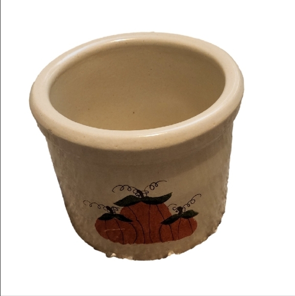 Festive Pumpkin Ceramic Roseville Crock 1 pint - Picture 2 of 6